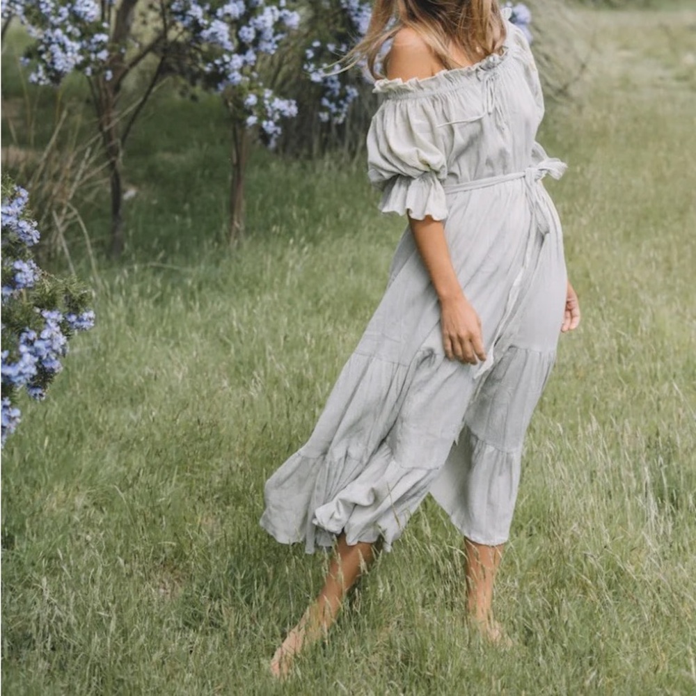 HAZEL & FOLK / Emmaline Gown | Sage Green Maxi Dress Woman